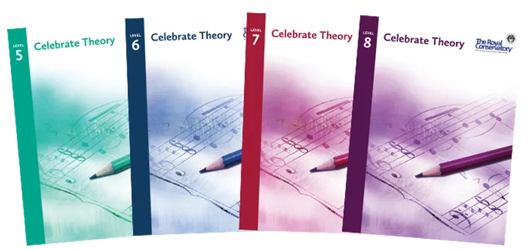 Close-up view of colorful music theory flashcards and a small keyboard on a classroom table